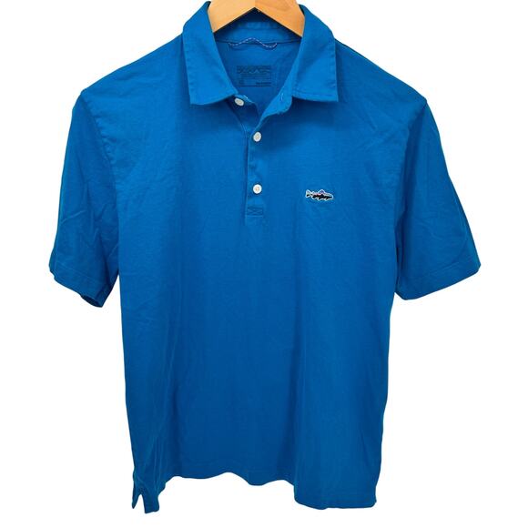 Patagonia Other - Patagonia Polo Shirt Mens XS  Blue Trout Fitz Roy Organic Cotton Short Sleeve